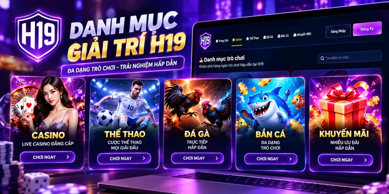 Danh mục trò chơi trên website H19
